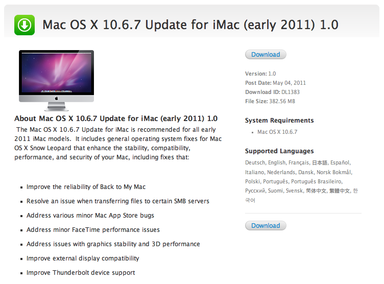 Mac 10.6 7 Update Download